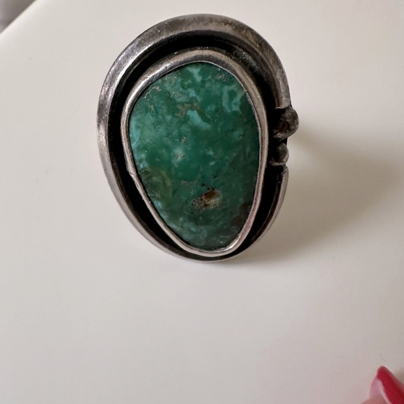 1980’s Vintage Sterling Silver Turquoise Ring - Picture 2 of 4